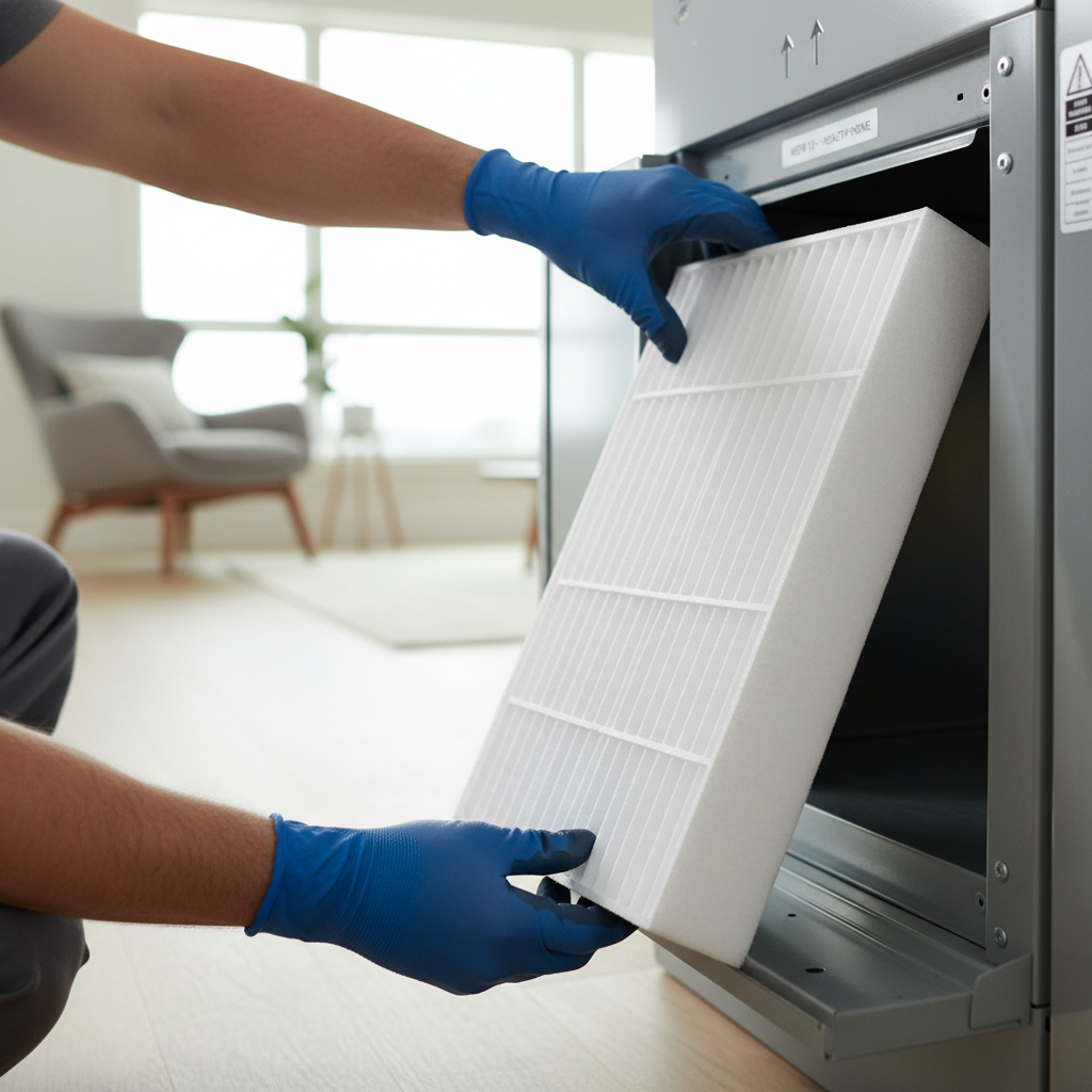 firefly gemini flash a hyper realistic close up of a professional hvac technician installing or replacing 131783