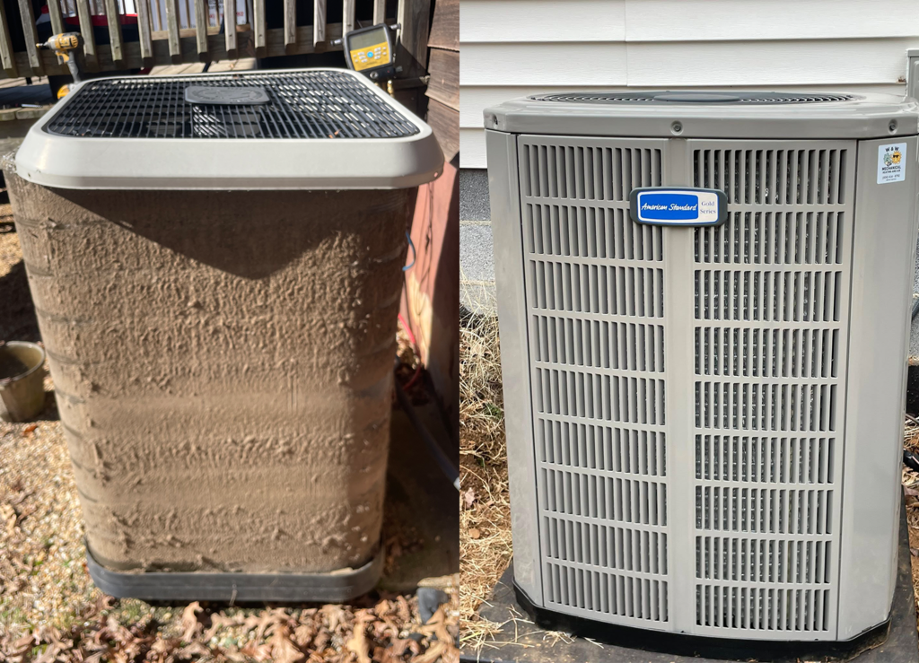 outdoor dirty air con unit vs clean air con unit
